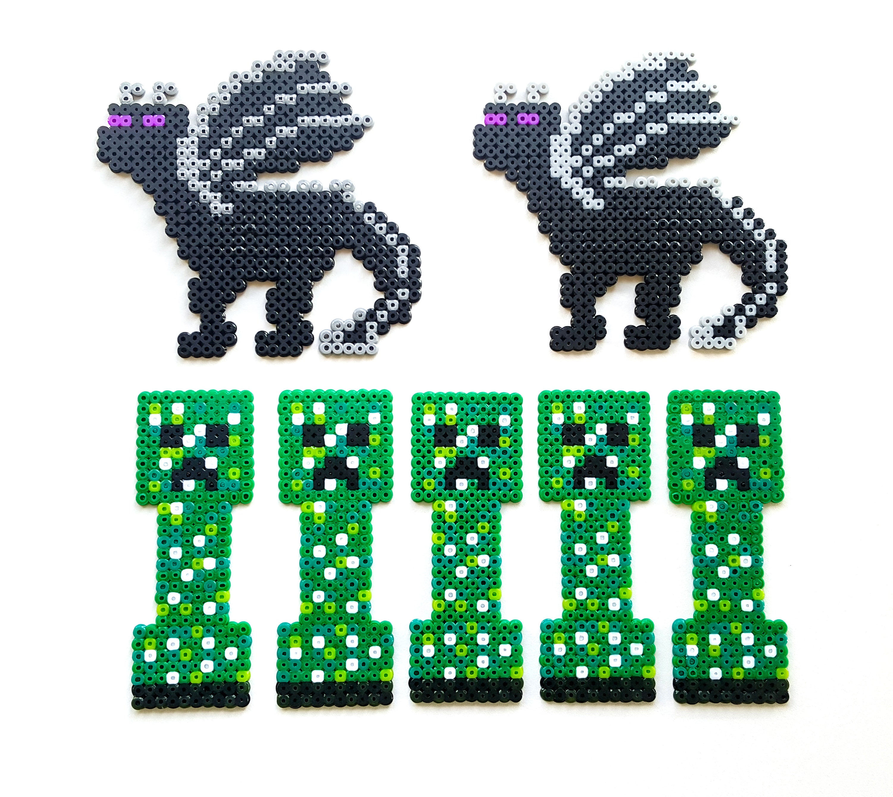 Ender Dragon Creeper Minecraft magnet sprite Hama beads Perler