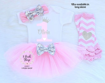 Girl First Birthday Outfit, Personalized First Birthday Outfit Girl, 1st Birthday Girl Outfit, 1st Birthday Girl, Cake Smash Outfit BF30