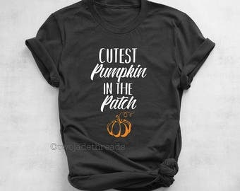 Cutest pumpkin in the patch maternity halloween Tshirt, fall season maternity Tshirt