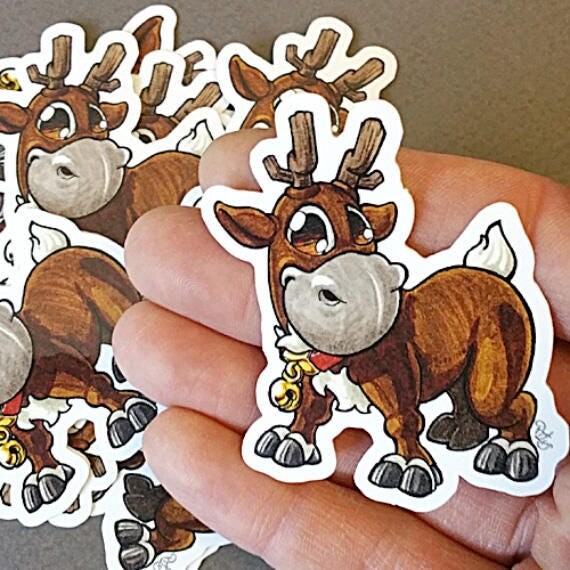 Items similar to Cute sticker deer - Reindeer cute sticker on Etsy