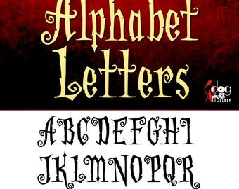 Halloween Alphabet SVG DXF Vector Cut Files Monogram Font Cuttable Letters Vinyl Iron On Heat Press Transfer Silhouette Cricut JB-578