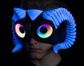 Faun Mask with Horns featuring Infintiy LED Lenses
