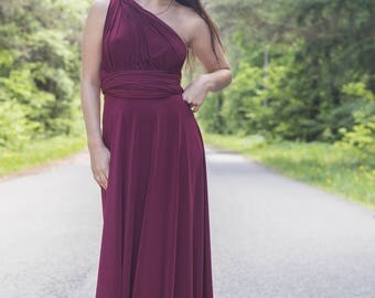 Burgundy wine Bridesmaid dress, burgundy infinity dress, burgundy convertible dress, burgundy multiway dress, party dress, prom dress