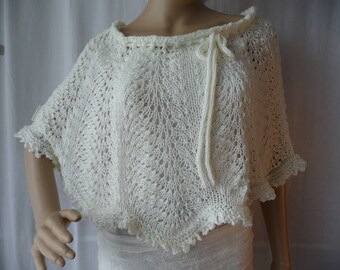 Cover shoulders white wool and silk