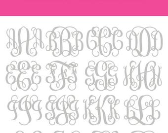 Vine monogram font, Monogram font, Monogram alphabet, Vine alphabet, svg eps png dxf font, cricut font, Vine font, svg font