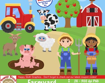 Farm clipart | Etsy