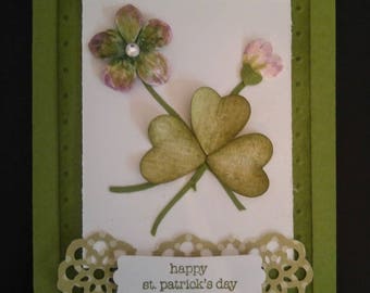 Lucky Clover Handmade Saint Patrick's Day Card