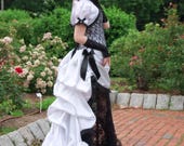 Victorian Wedding Dress | Lace Temptation | Gothic Wedding Dress, Black Lace Wedding Dress, Sexy Wedding Dress, Black and White Bridal Gown
