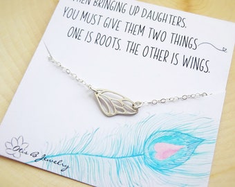 Butterfly daughter gift, butterfly wing necklace, Sterling Silver necklace, First day of school, butterfly jewelry, Otis B, childs necklce