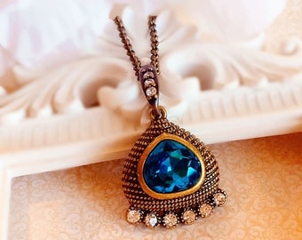 Egyptian Necklace - Teal - Egyptian Jewelry - Statement Necklace - CLEOPATRA Teal
