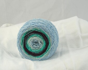 Merino Superwash Sock Yarn, Gradient, Twilight Flurries, Hand Dyed