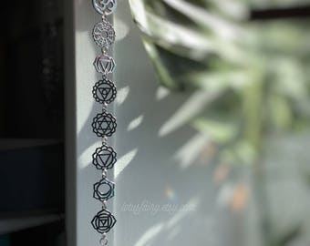 Crystal Suncatcher, Chakra window hanger, Rainbow maker meditation room, decoration