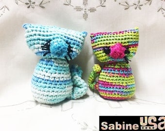 Sabine USA - Plush Crochet Cats - Amigurumi Cat Toy - Crochet Toy, Plushie Cat - Crochet Softie Cat - Handmade - S01/S02