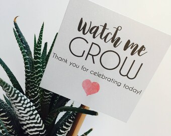 Watch Me Grow - Baby Shower Favor Printable Favor Tags - Shower Favor Tag Printable - Digital Favor Tags