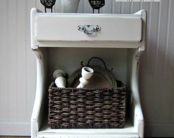 Chippy White Farmhouse Nightstand