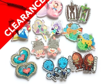 CLEARANCE CHARMS - Heart Piece, Steven Universe Garnet Rose Pearl Amethyst Opal, Laputa Robot, Mega Slowbro, Pokemon, Liara, Wrex