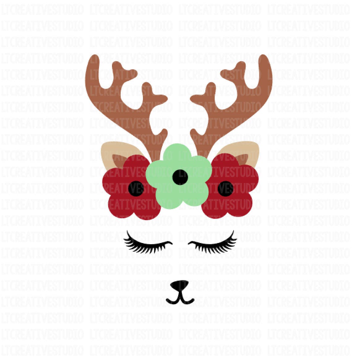 Download Reindeer SVG Christmas Svg Reindeer Eyelashes SVG