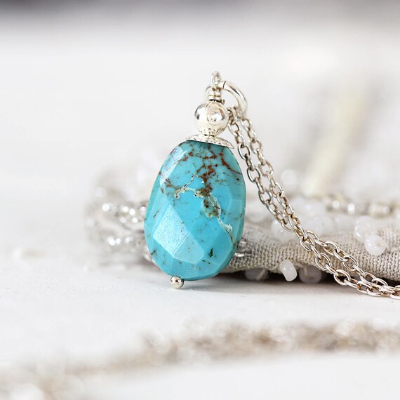Arizona Turquoise Pendant - Real Turquoise Necklace