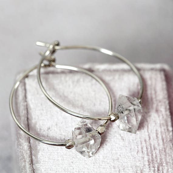 Herkimer Diamond Wedding Earrings - Modern Wedding Jewelry