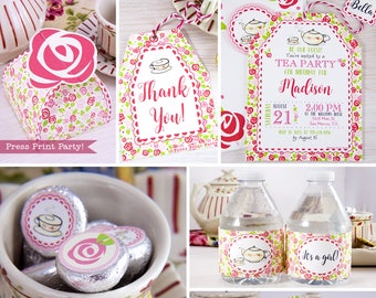 Tea Party Printables, Tea Party Decorations, A Baby is Brewing, Bridal Shower Tea Party, Birthday Tea Party, Baby Shower, INSTANT DOWNLOAD