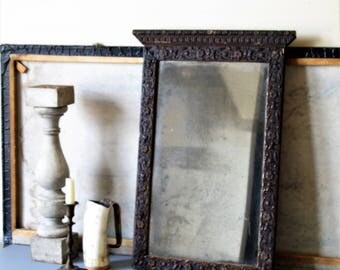 Vintage wall mirror, shabby chic decor rose motif wall mirror, antique wall mirror,