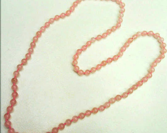 Rose Quartz Bead necklace - pink polished gemstone beads