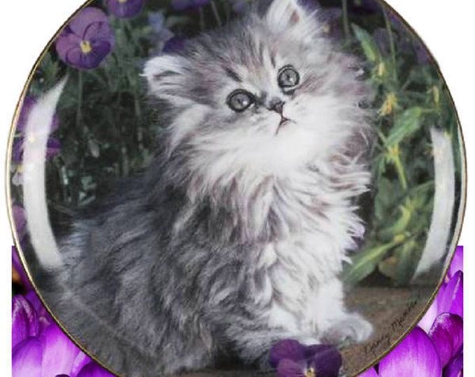 Plates With Cats, Franklin Mint, Purrfection, Kitten Cat Collectible, Nancy Matthews Cats, Gift For Christmas, Gift For Cat Lovers