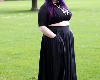 Amalthea - lightweight jersey maxi skirt with pockets