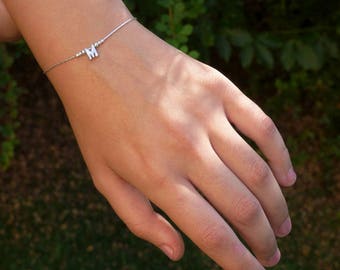 100% Sterling silver Personalized bracelet, Tiny Personalized bracelet, Personalized Silver bracelet, Dainty Personalized bracelet
