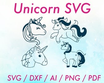 Unicorn svg / Unicorn svg file / Unicorn svg cut file / Unicorn dxf / Unicorn cricut svg / Unicorn png / Unicorn silhouette svg