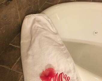 Single Adult Embroidered Personalized Terry Velour Bath Wraps