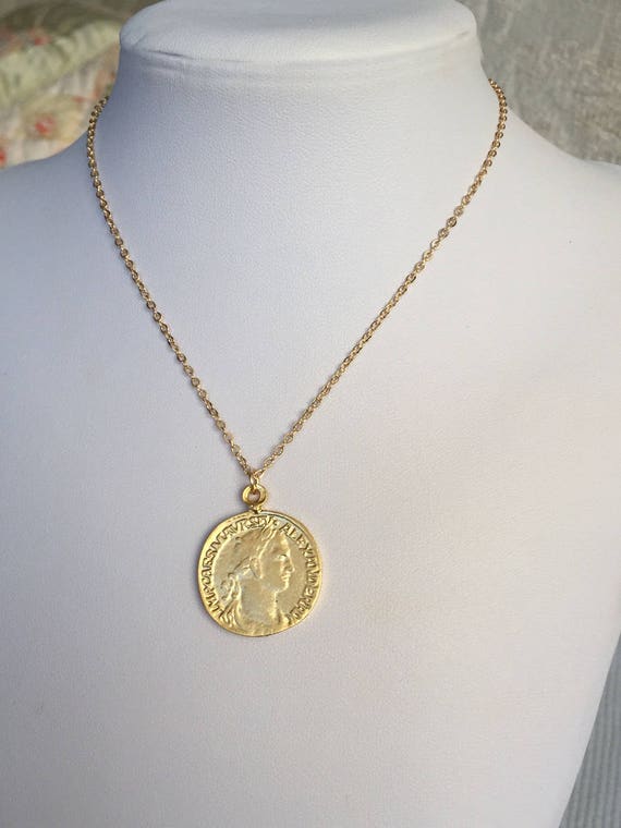 Gold coin necklace Greece gold coin necklace Gold coin