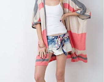 Striped Kimono, Beach Kimono, Beach Cover Up, Swimsuit Cover Up, Summer Cardigan, Bohemian, Gift for her, Beach Kimono, Boho Kimono