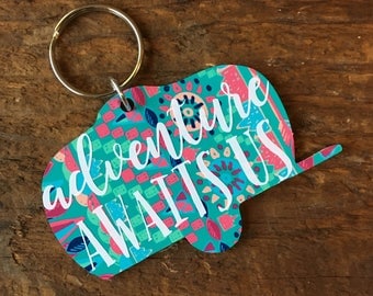 Adventure Camper Keychain // camper keychain, rv keychain, lilly pulitzer, monogram keychain, adventure, tribal, road trip, travel, camping