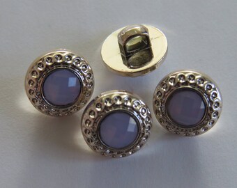 Beautiful pink with pale blue stone faux vintage style button