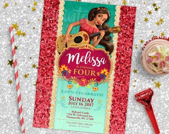 DIGITAL Elena of Avalor Invite, Elena Invitation, Printable Elena of Avalor Invitation, Elena of Avalor, Birthday Party - Customized