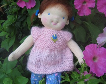 Waldorf doll 11", waldorf fabric doll, steiner doll, cloth doll, gift for girl, organic doll, waldorf toy