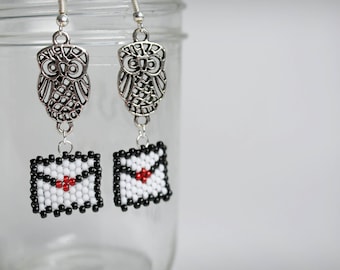 Hogwarts Letter Earrings,Harry Potter Earrings, Owl Earrings, Hogwarts Acceptance Letters, Harry Potter Fan Jewelry, Hogwarts Owl, Owl Post