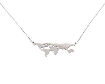 World Map Necklace, Global Necklace, Earth Jewelry, World Necklace, Wanderlust Necklace, History Gift, Map Gift, Earth Necklace, Maps
