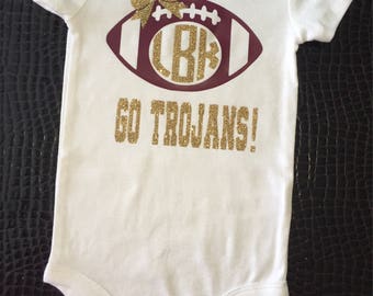 Baby College Bodysuit Shirt-Baby Toddler Football Shirt-Baby Football Shirt-Football Baby Bodysuit-Baby College Tee Shirt-Football Baby
