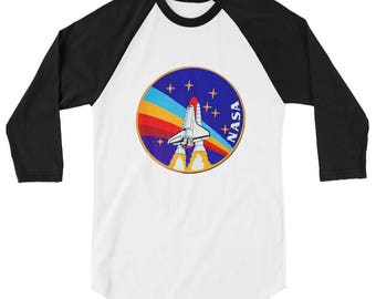 NASA Raglan, Vintage Baseball Jersey, Vintage Raglan, NASA Shirt, Baseball Jersey, Retro Raglan, NASA Retro Logo, Vintage Jersey