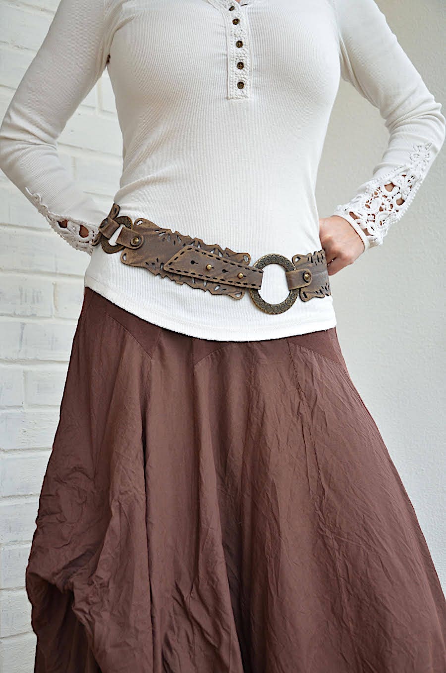 Wide leather belt Womens belt Brown leather belt for women