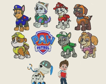 Paw Patrol Embroidery Design - 10 designs instant download