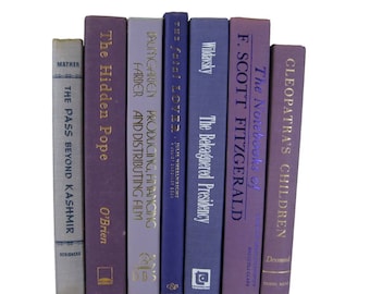 Wedding Centerpiece Books, Purple Home Decor, Decorative Books, Vintage Book , Bookshelf Decor, Old Book Decor, Gift for Her, Gift For Him