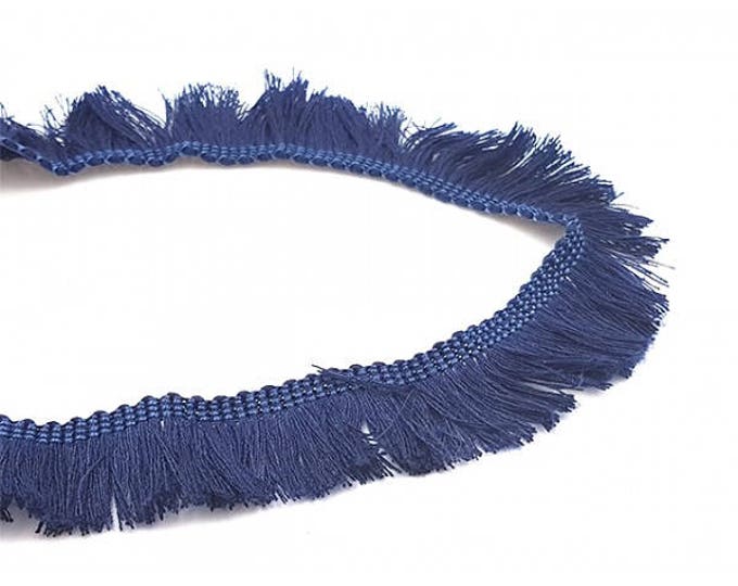 1 m Ribbon 25mm dark blue fringe