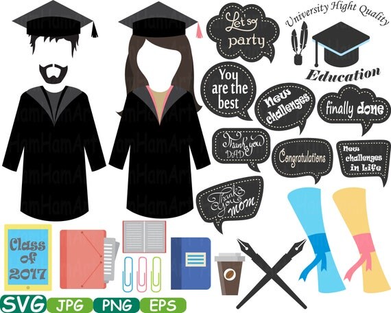 Download Graduation Photo Booth Props Silhouette Costume Cutting Files