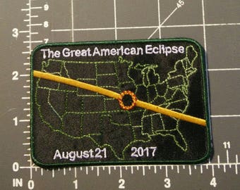The Great American Eclipse Patch / iron on / embroidery / 2017 Eclipse