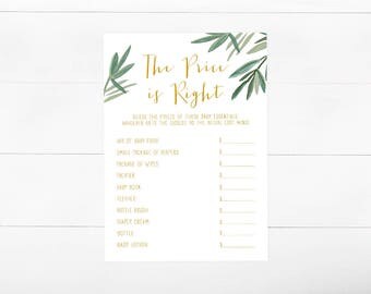 The Price is Right Baby Shower Game, Printable Game, Girl Baby Shower Games, Woodland (390)