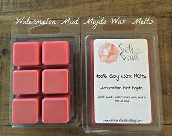 Sox Wax Melts - Watermelon Mint Mojito Soy Wax Melts-Summer Outdoors Wax Melts - Wax Warmers - Clamshell Wax Tarts - Wickless Candle