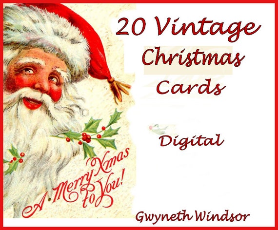 Vintage Traditional Christmas Cards 5 sheets 20 cards